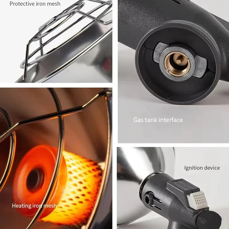 Pandatour Camping Heater Portable Mini Sun Gas Heating Stove with Storage Box Outdoor Tent Heater Oven Gas Heater Cold Winter