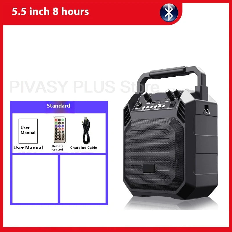 300W Peak Bluetooth Speaker Portable Wireless Hand-held Sound Box with Mic 6-8H Playback Time Audio FM Radio For Outdoor Karaoke