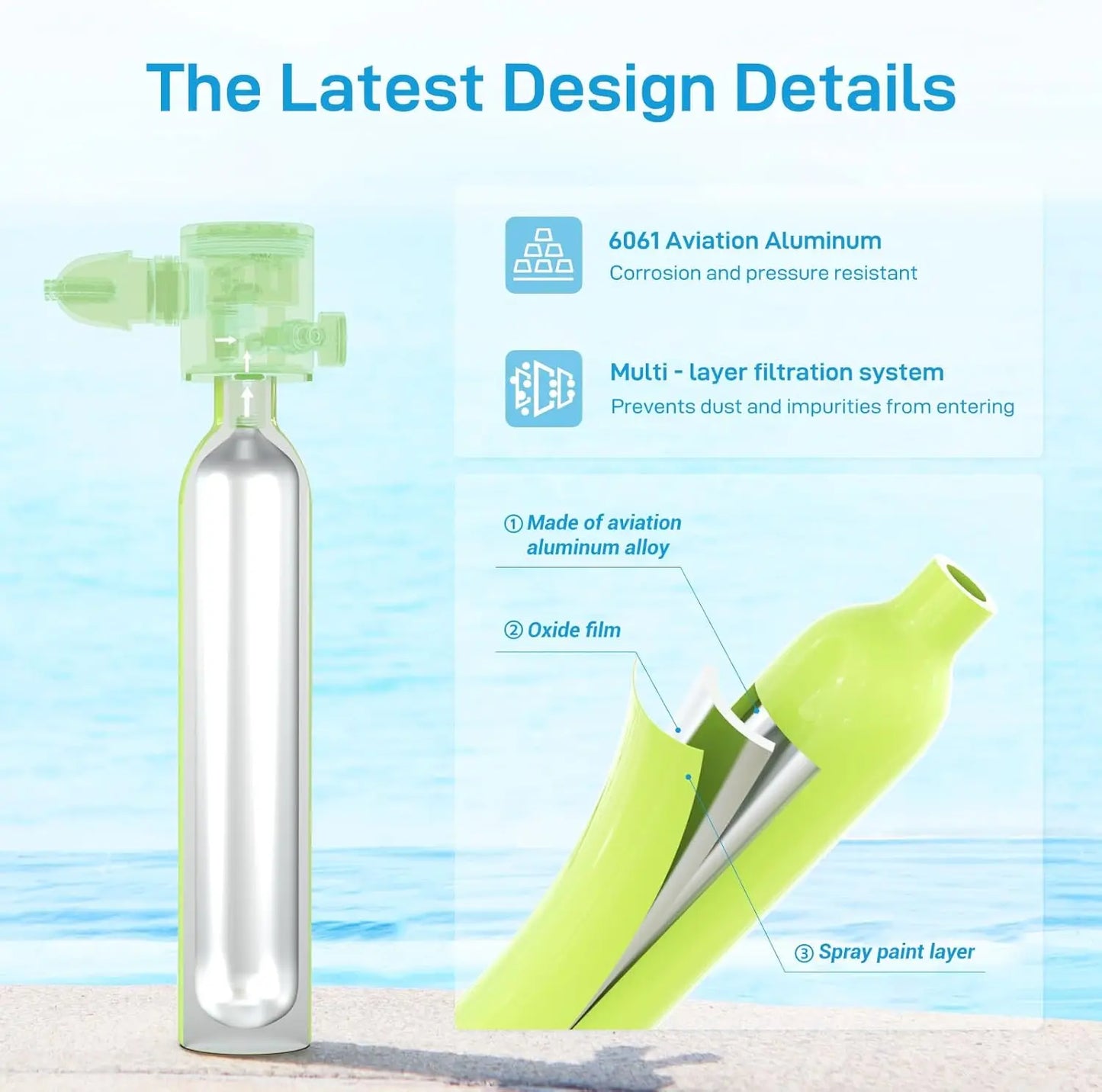 ChikaDIV 0.5L Mini Diving Tank with Pump and Snorkel Mask Portable Scuba Tank Essential for Outdoor LeisureTravel Unisex Gift