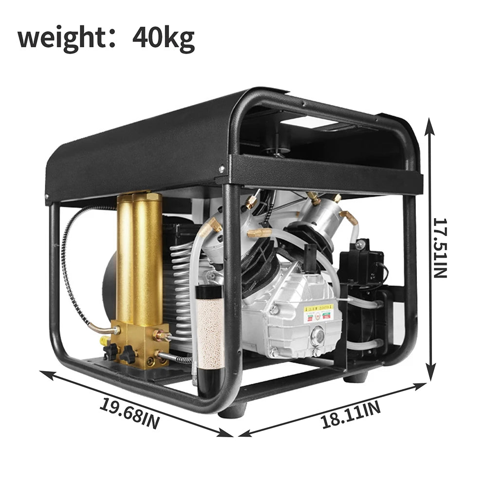 TUDIVING-Portable Scuba Tank Compressor,Built-in Water Cooling and Filtration System,Auto Stop Pcp Air High Pressure Compressor