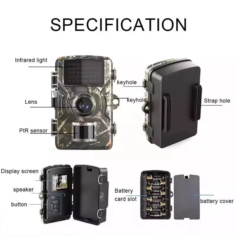 Hunting Trail Camera 16MP 1080P 940nm Infrared Night Vision Motion Activated Trigger Security Cam Outdoor Wildlife Photo Trap