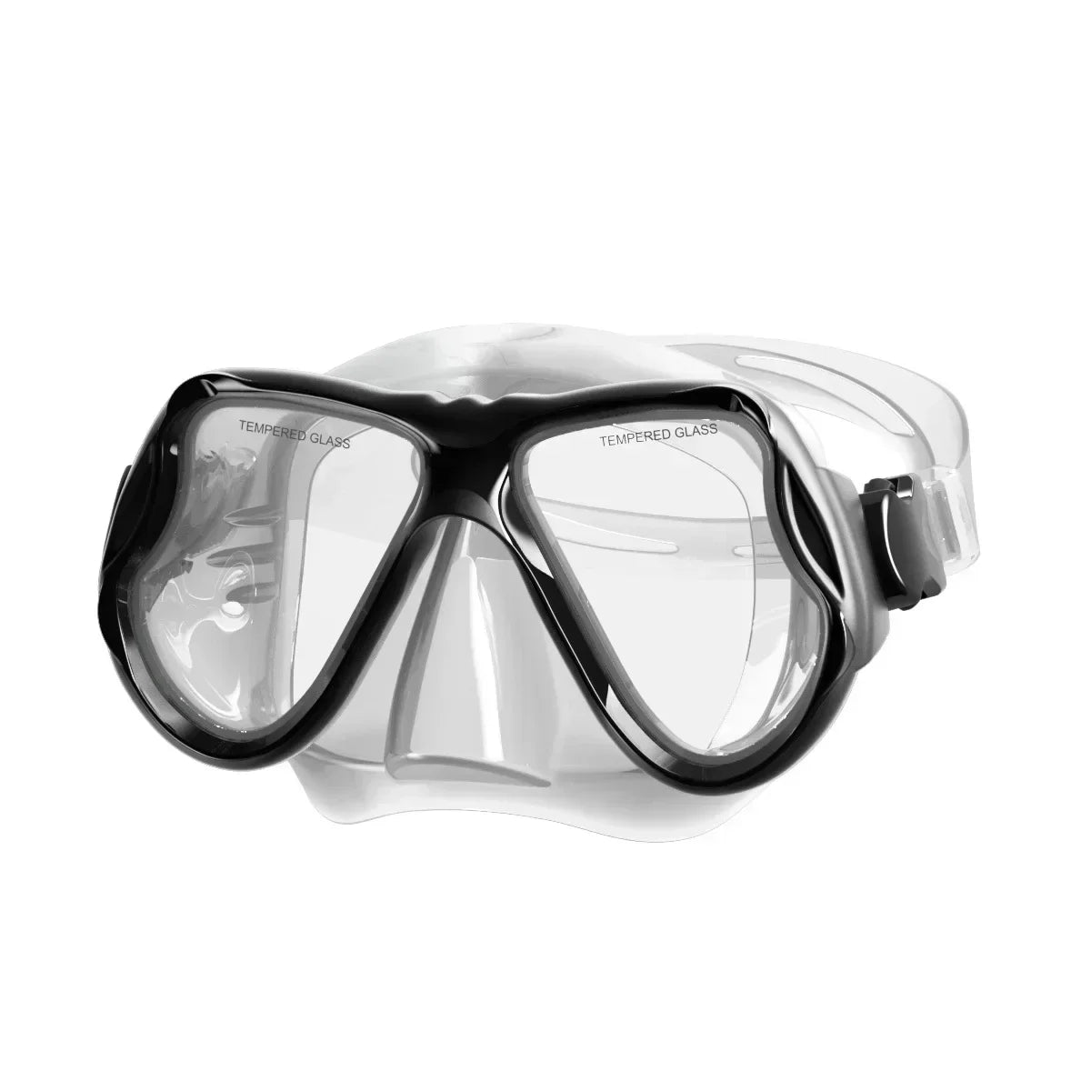 Diving Mask Dry Snorkel Set for Adults Tempered Glass Professional Panoramic Snorkeling Gear Swimming Training Snorkel Kit