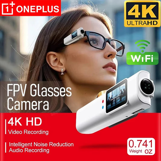 OnePlus Mini 4K FPV Eyeglasses Video Shooting Micro-camera HD WiFi Intelligent Headset Glasses Video&Sound Recording WiFi APP