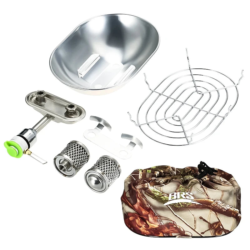 BRS-H22 Outdoor Space Heater Portable Double Head Infrared Ray Camping Heating Stove Safe Tent Heater with Protective Mesh 1050W