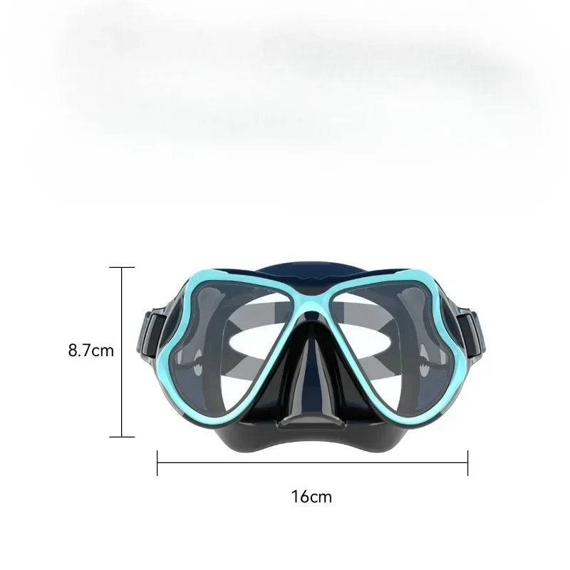 Diving Mask Dry Snorkel Set for Adults Tempered Glass Professional Panoramic Snorkeling Gear Swimming Training Snorkel Kit