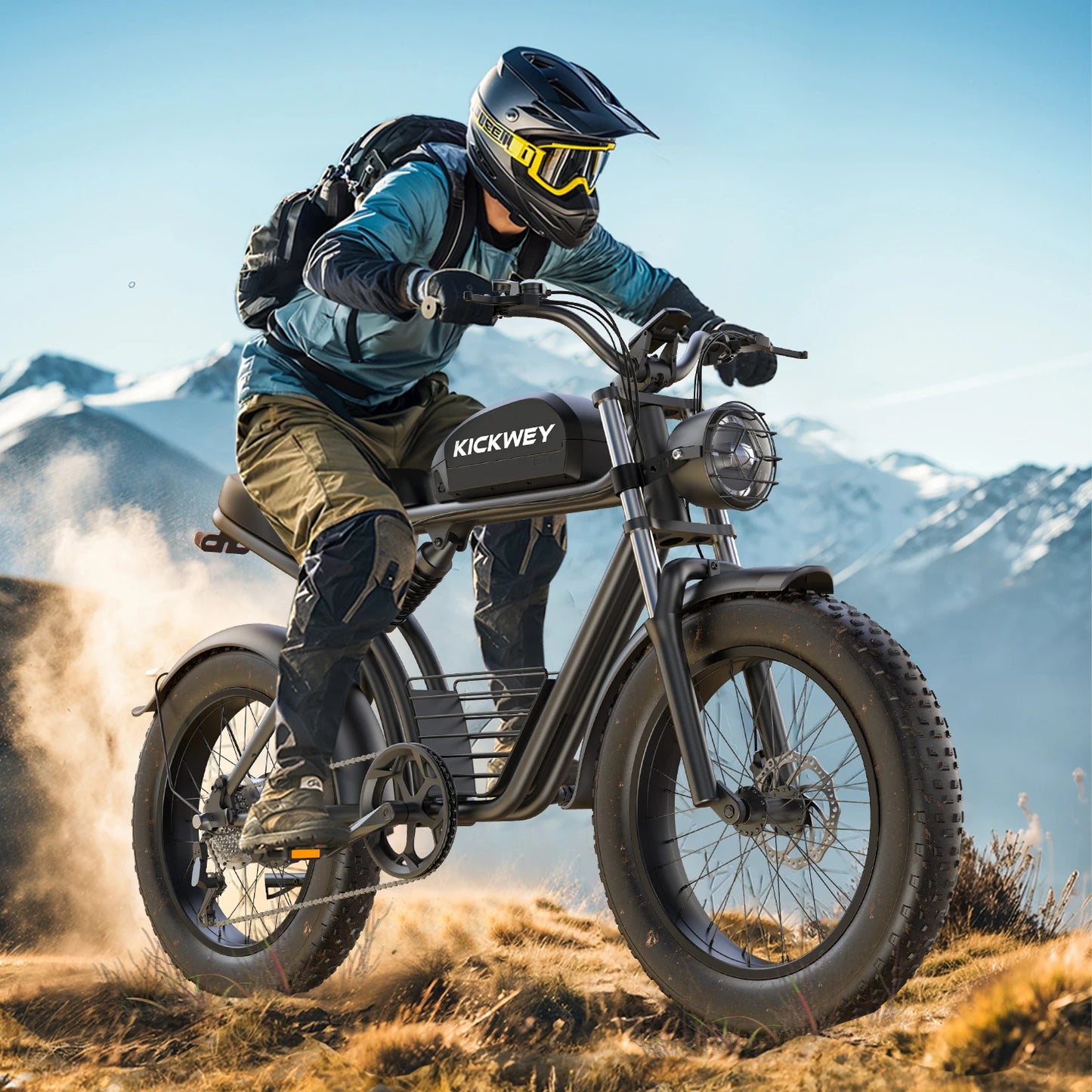 Kickwey K7 Adult Electric Bicycle 1500w 48V23ah Ebike 46km/h Mountain Electric Bike 20" Fat Tire Dirtbike Motorcycle E Bike