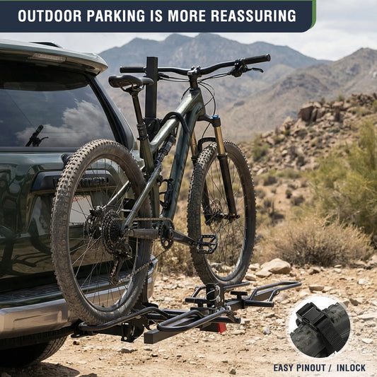 2 Bikes Bicycle Carrier Rack Fits 2 Inch Receiver E Bike Carrier Foldable Car Rear Hanging Frame Fit Car Trucks SUVs RVs Trailer