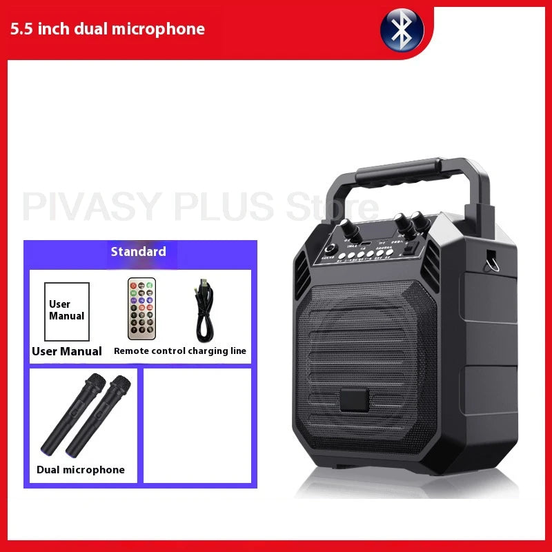 300W Peak Bluetooth Speaker Portable Wireless Hand-held Sound Box with Mic 6-8H Playback Time Audio FM Radio For Outdoor Karaoke