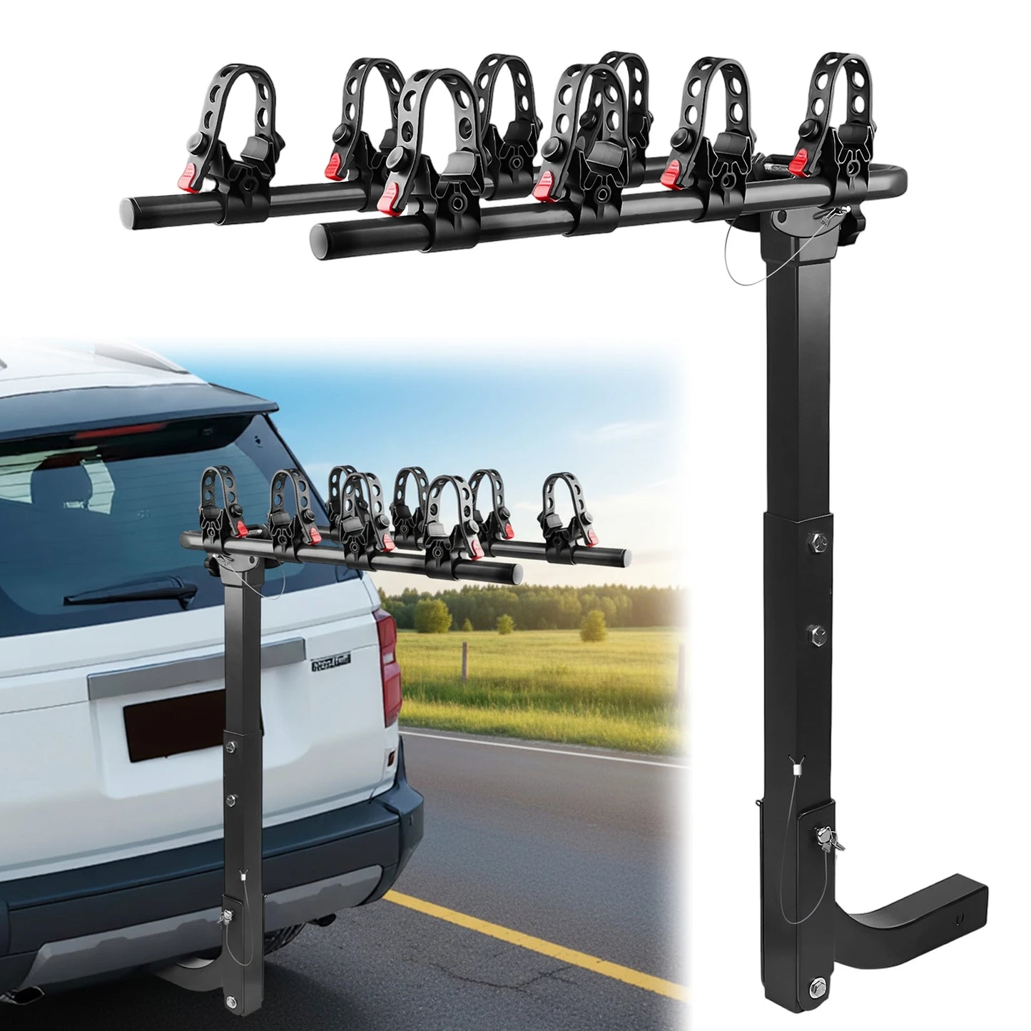 Hitch Mount Bike Rack Foldable Bicycle Carrier Rack for Cars Trucks SUVs Minivans
