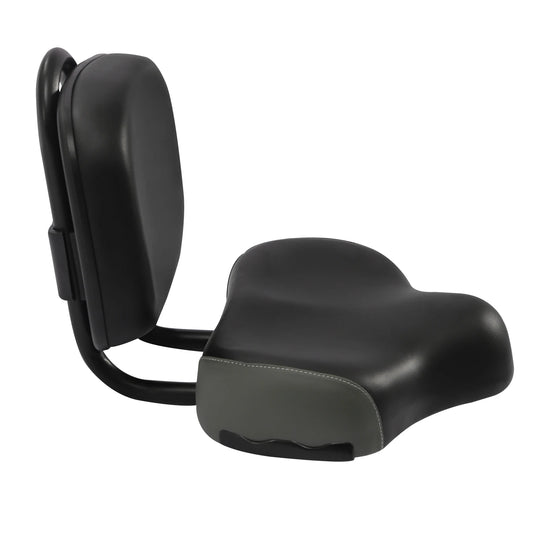NEW Extra Wide Bike Seat w/Backrest&Comfortable Ergonomic Design - Adjustable Height Leather Saddle Pad for eBike, Tricycle