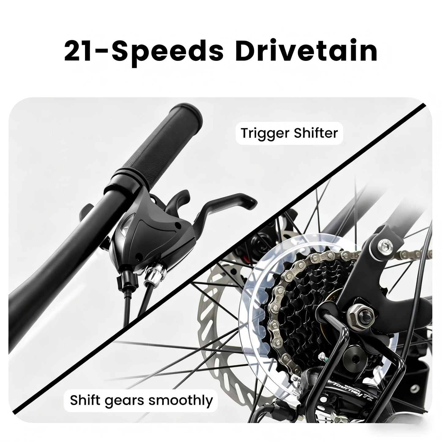 27.5 Inch Full Suspension Mountain Bike 21-Speed Mechanical Disc Brakes Suitable for Men and Women