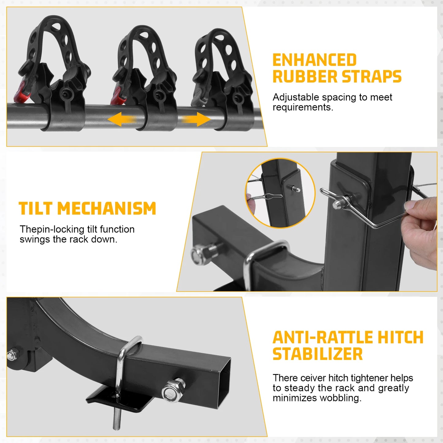Hitch Mount Bike Rack Foldable Bicycle Carrier Rack for Cars Trucks SUVs Minivans