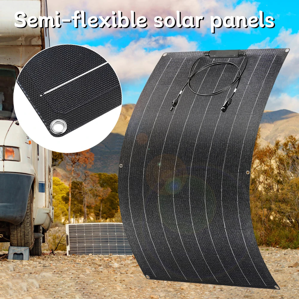 Solar panels 300W ETFE Flexible Mono Solar Panel 12V Battery Charger for Cars, Motorhomes and Rooftop Power,Boat Outdoor