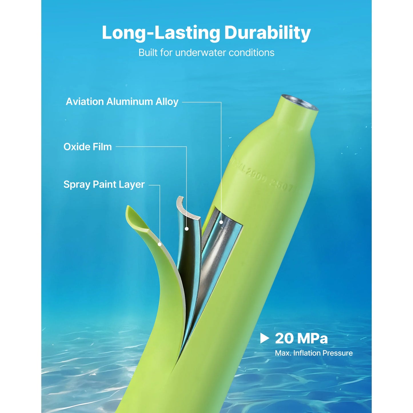 SucceBuy Mini Scuba Tank Portable Diving Tank for Underwater Breathing Reusable Lung Diving Cylinder up to 10 Minutes Dive Time