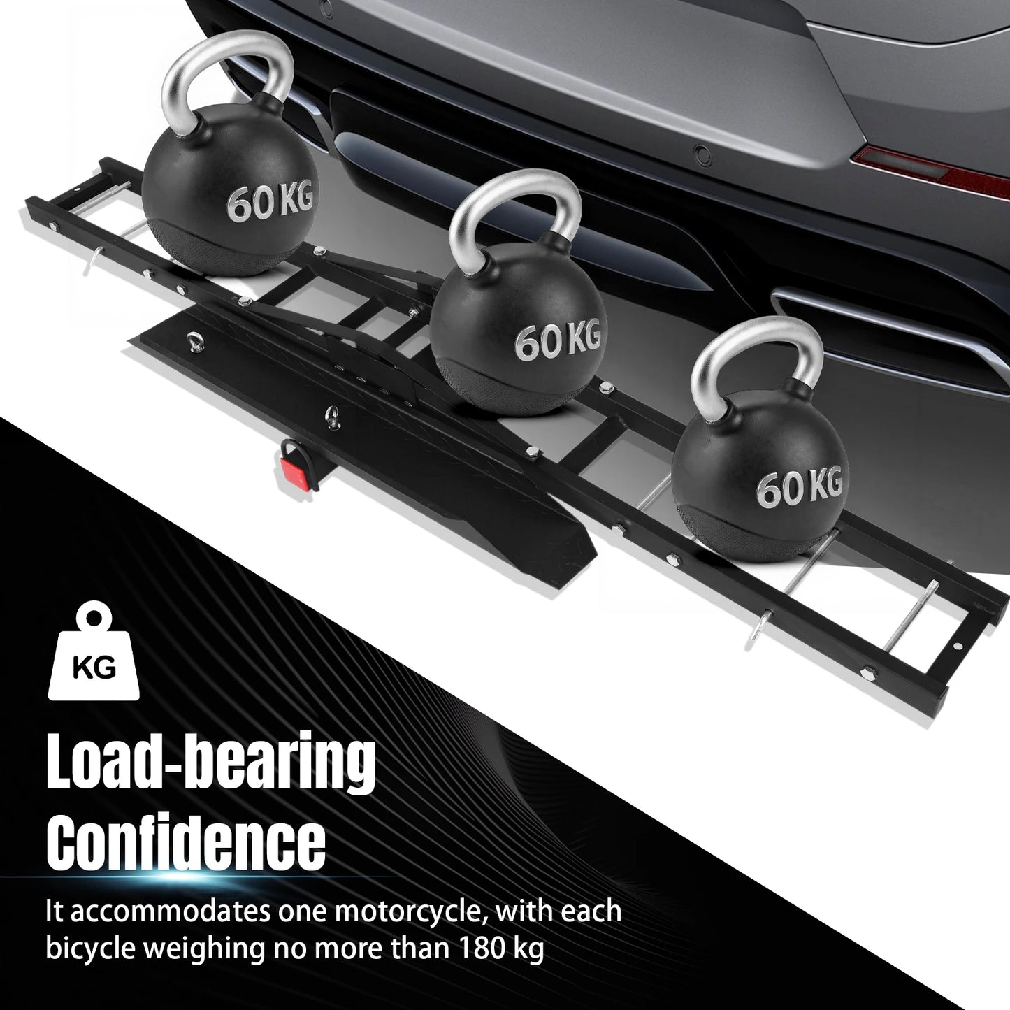 Hitch Mount Bike Carrier Anti Tilt Rear Trailer Steel Mount Rack Foldable Electric Bicycles Racks for SUVs Cars Trucks Vans