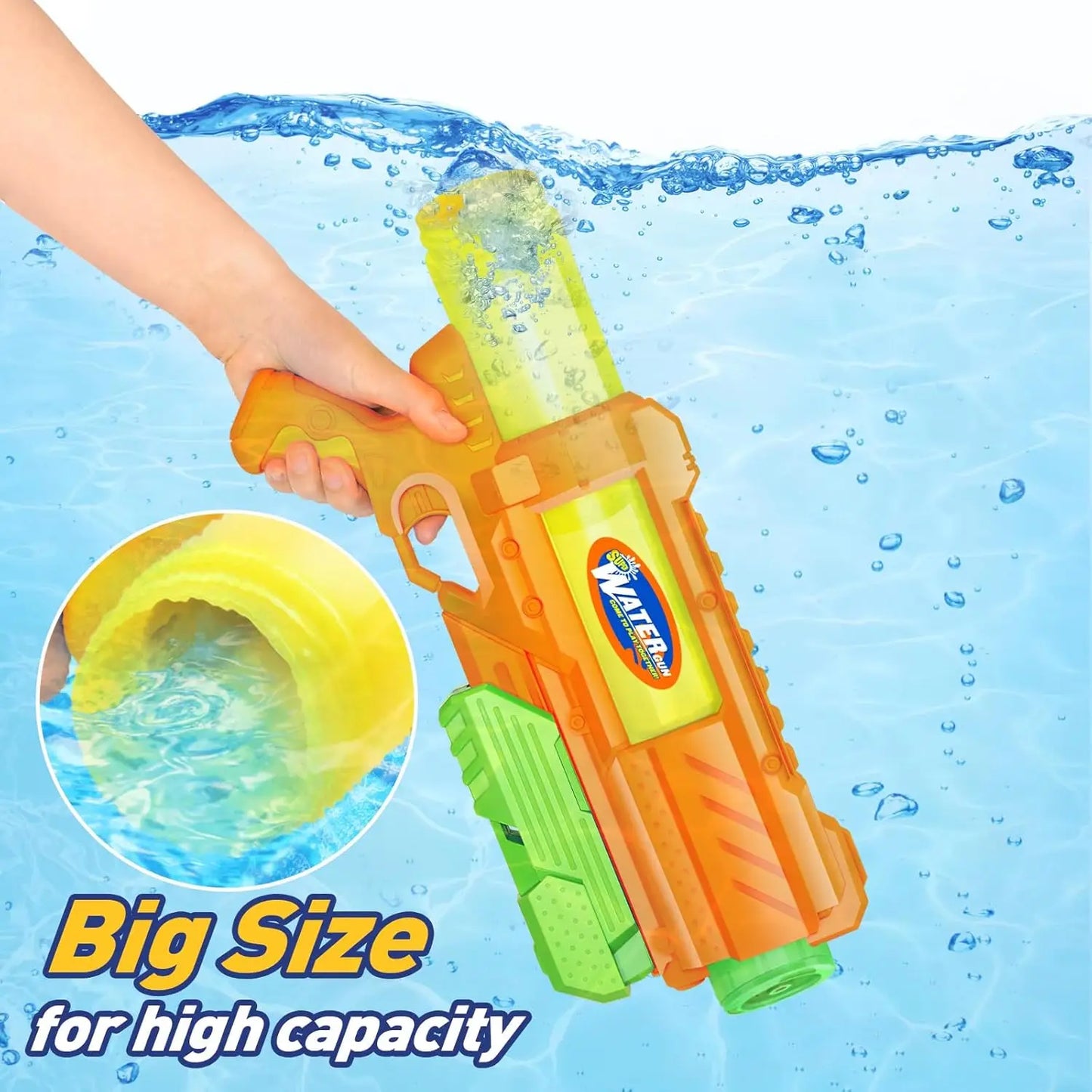 2-Pack 1200CC Water Guns for Kids and Adults: Long-Range Super Soaker for Pool, Beach, Outdoor Fun