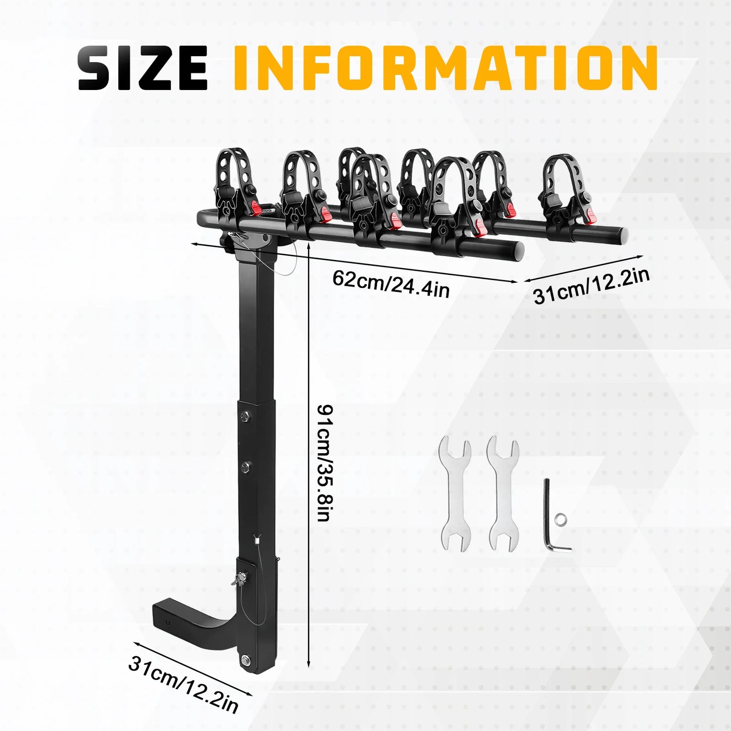 Hitch Mount Bike Rack Foldable Bicycle Carrier Rack for Cars Trucks SUVs Minivans
