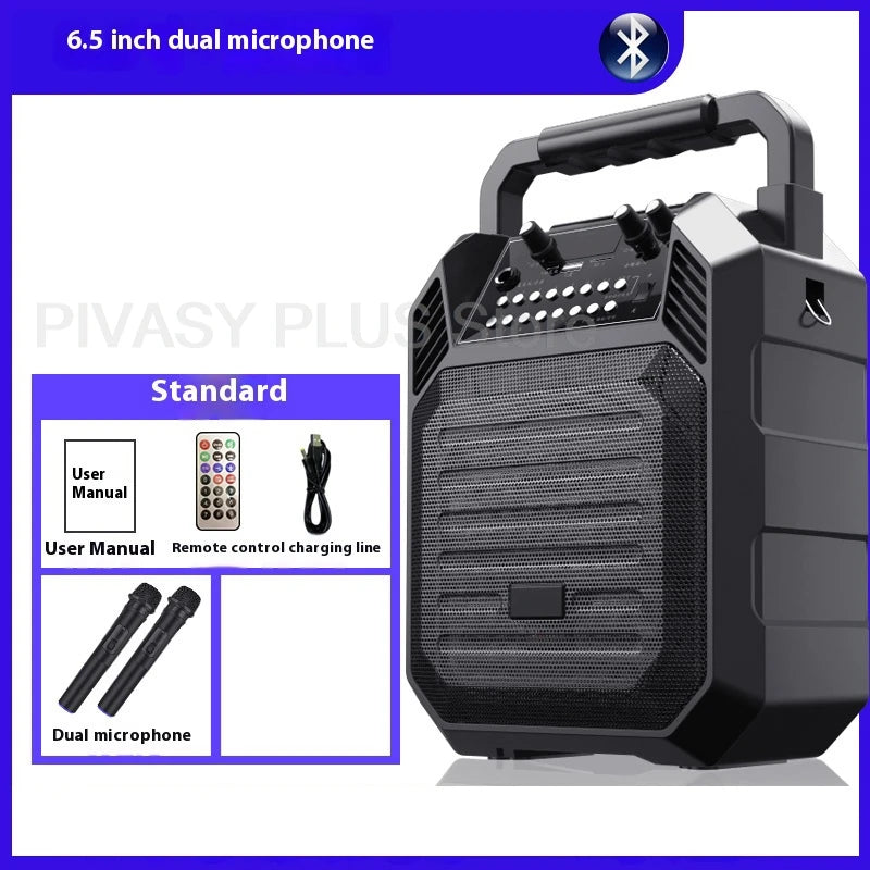 300W Peak Bluetooth Speaker Portable Wireless Hand-held Sound Box with Mic 6-8H Playback Time Audio FM Radio For Outdoor Karaoke