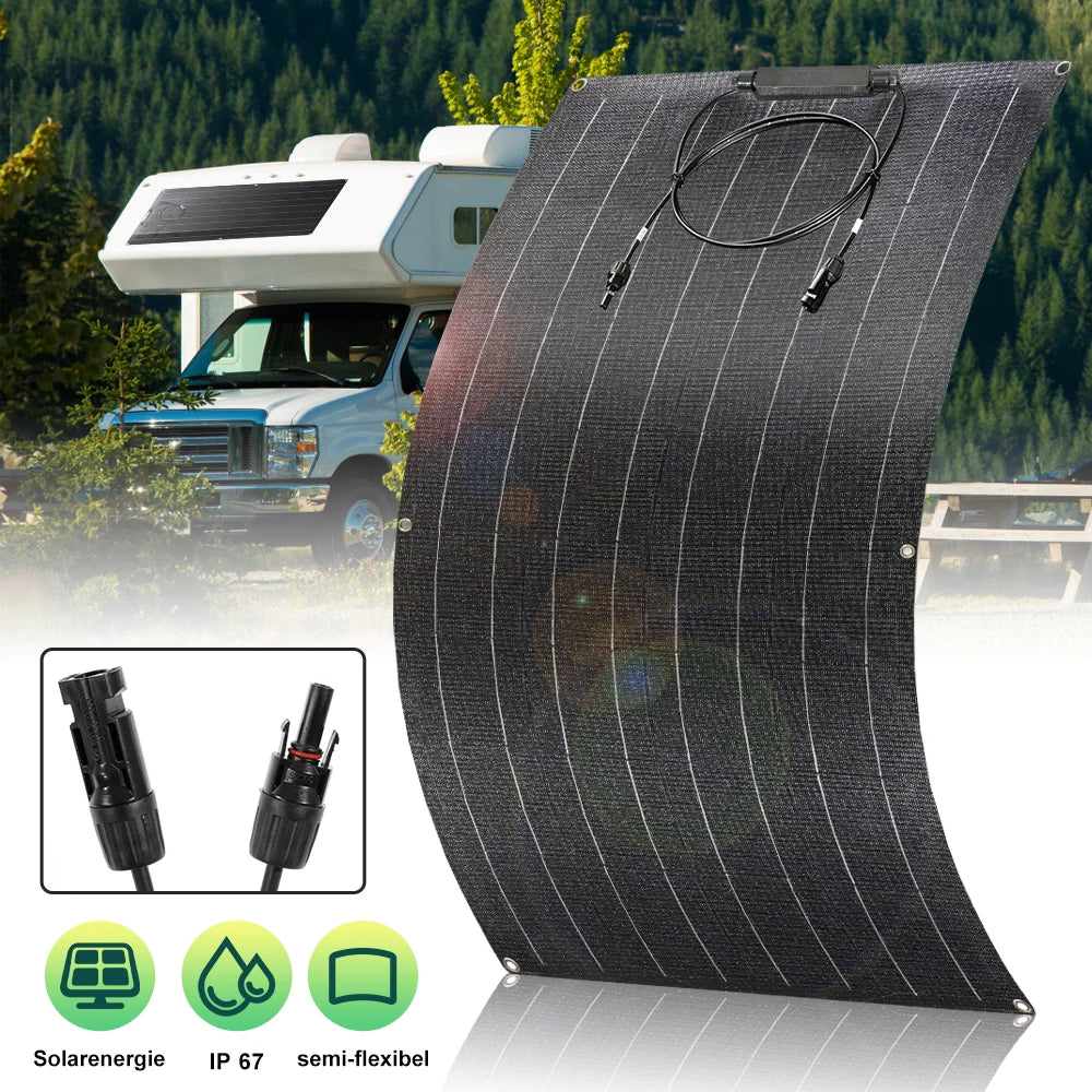 Solar panels 300W ETFE Flexible Mono Solar Panel 12V Battery Charger for Cars, Motorhomes and Rooftop Power,Boat Outdoor