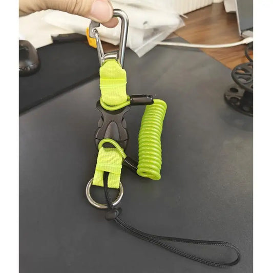 Safety Diving Lanyard Coil Rope With Quick Release Buckle Stainless Steel Spring Coil For SCUBA Dive Surfing Swimming