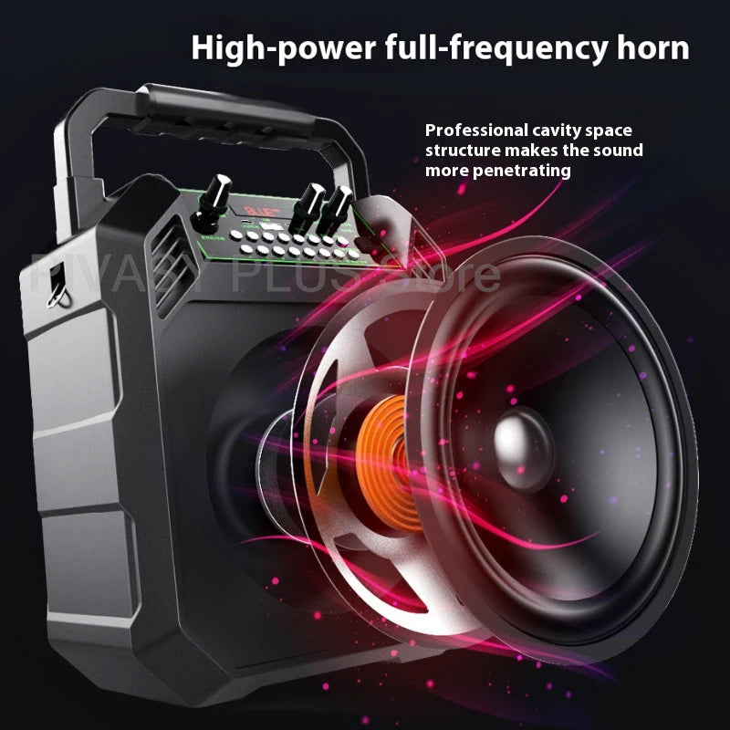 300W Peak Bluetooth Speaker Portable Wireless Hand-held Sound Box with Mic 6-8H Playback Time Audio FM Radio For Outdoor Karaoke