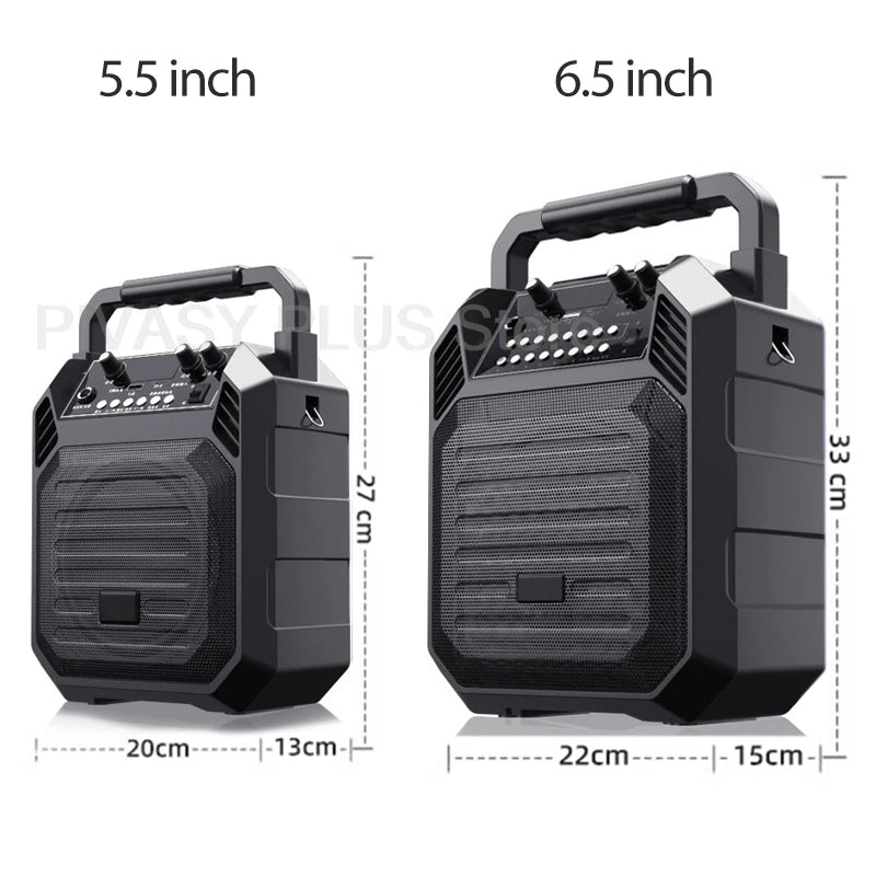 300W Peak Bluetooth Speaker Portable Wireless Hand-held Sound Box with Mic 6-8H Playback Time Audio FM Radio For Outdoor Karaoke