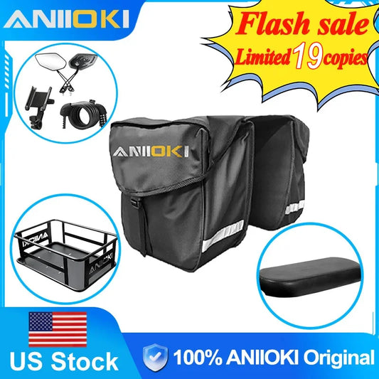 ANIIOKI Accessories Electric Bike Saddle Bag Rear Cargo Basket