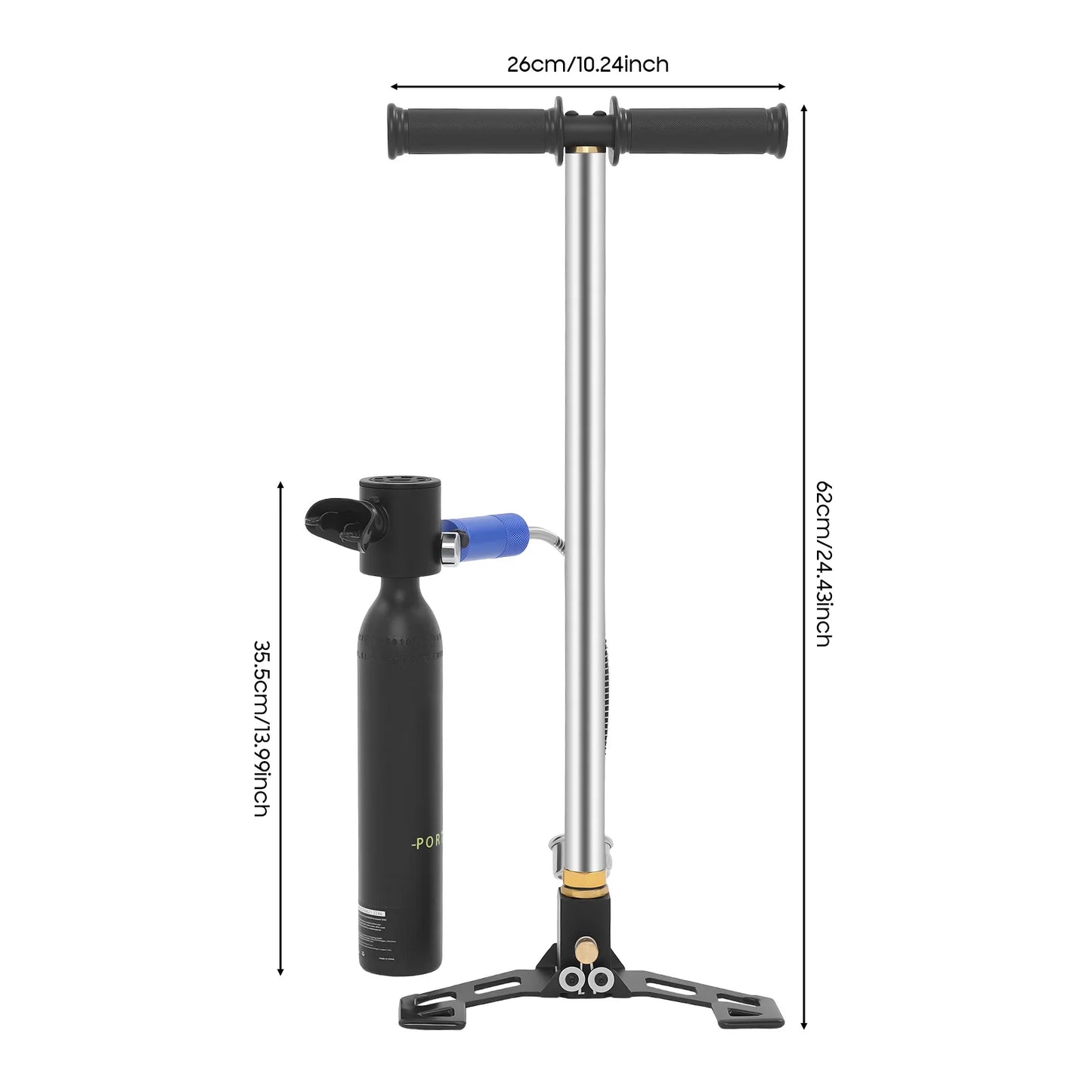 0.5L Mini Scuba Diving Tank Oxygen Tank 3.0Cu Ft with Glow Pressure Gauge Portable 3.97lbs Set for Snorkeling & Underwater