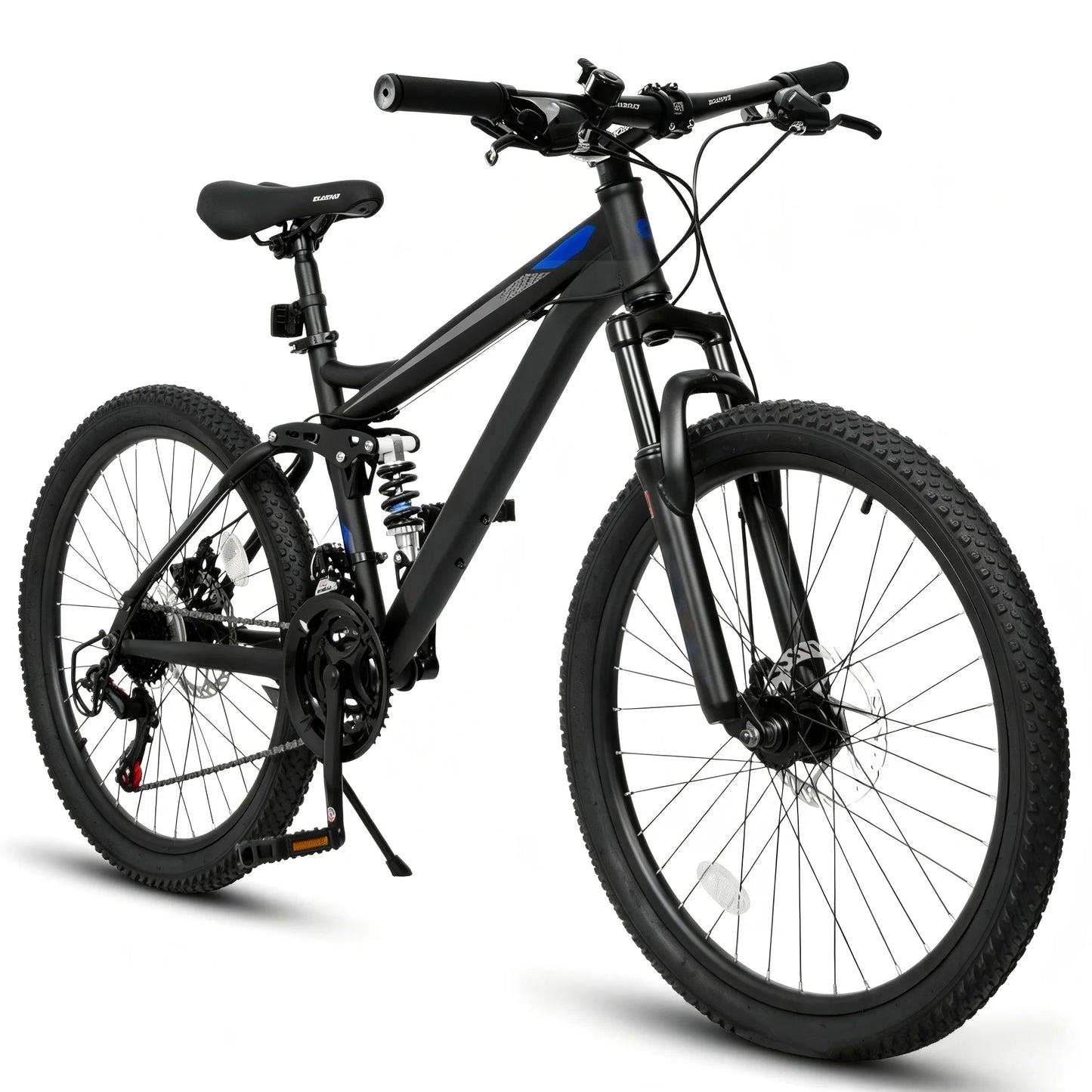 27.5 Inch Full Suspension Mountain Bike 21-Speed Mechanical Disc Brakes Suitable for Men and Women