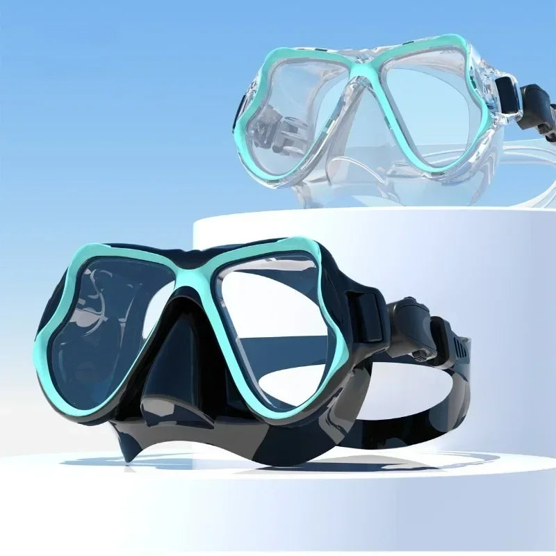 Diving Mask Dry Snorkel Set for Adults Tempered Glass Professional Panoramic Snorkeling Gear Swimming Training Snorkel Kit